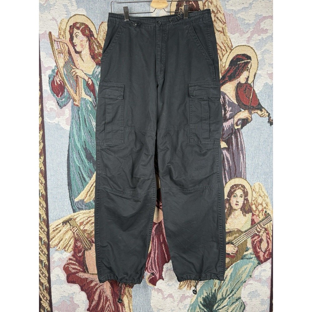 Brandy Melville Cargo Utility Pants Womens Small Black Emo Rocker Grunge Goth